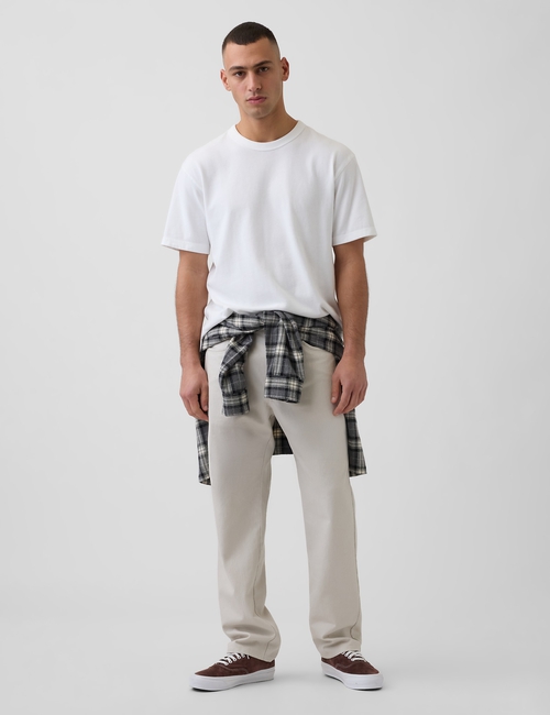 Linen-Cotton Relaxed Straight Pants