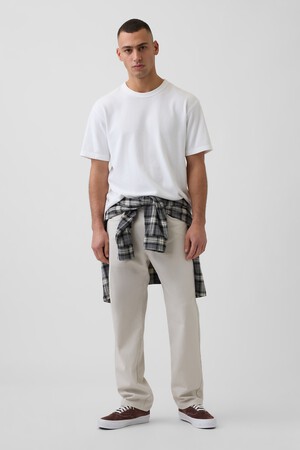 Linen-Cotton Relaxed Straight Pants