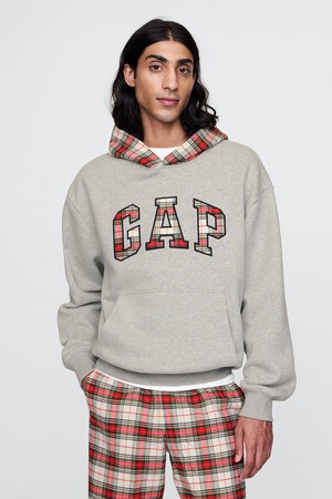 Vintage Soft Striped Logo Hoodie