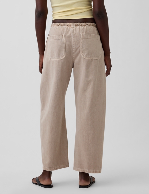 Poplin Easy Double-Knee Barrel Pants