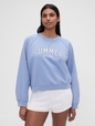 GAP X SUMMER FRIDAYS LOGO TERRY FLEECE LOGO CREW