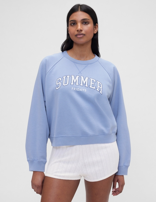 GAP X SUMMER FRIDAYS LOGO TERRY FLEECE LOGO CREW