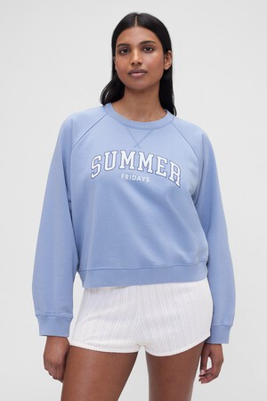 GAP X SUMMER FRIDAYS LOGO TERRY FLEECE LOGO CREW
