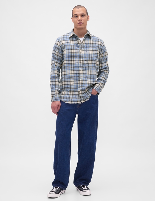 Organic Cotton Relaxed Flannel Shirt