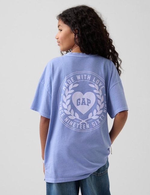 Kids Gap Heart Logo Oversized Tunic T-Shirt