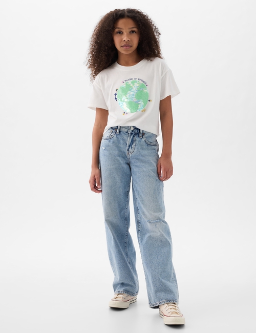 تي شيرت مزين بطبعة بترتر قلاب للأطفال