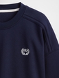 VintageSoft Cropped Elbow-Sleeve Sweatshirt