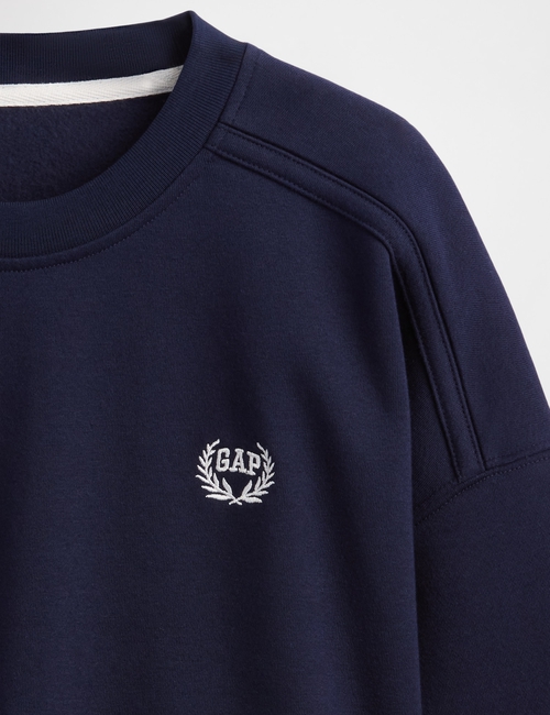 VintageSoft Cropped Elbow-Sleeve Sweatshirt