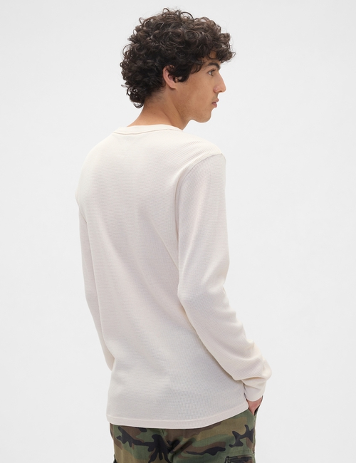 Waffle-Knit Crewneck T-Shirt