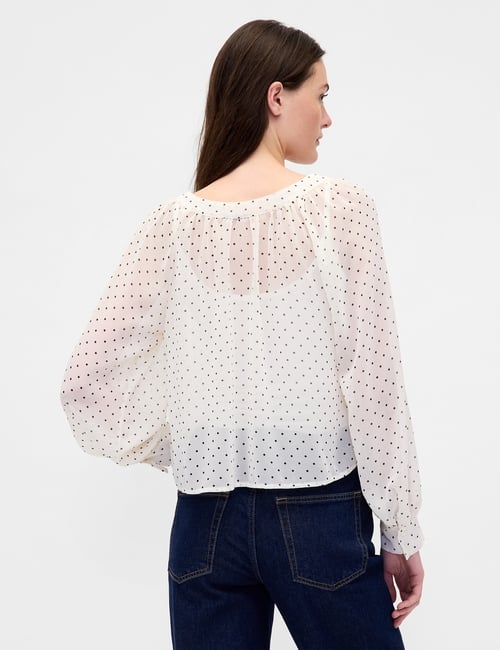 Sheer Button-Front Top