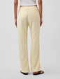 Low Rise Linen-Blend Flare Pants