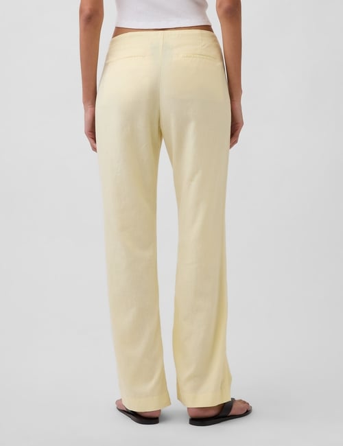 Low Rise Linen-Blend Flare Pants