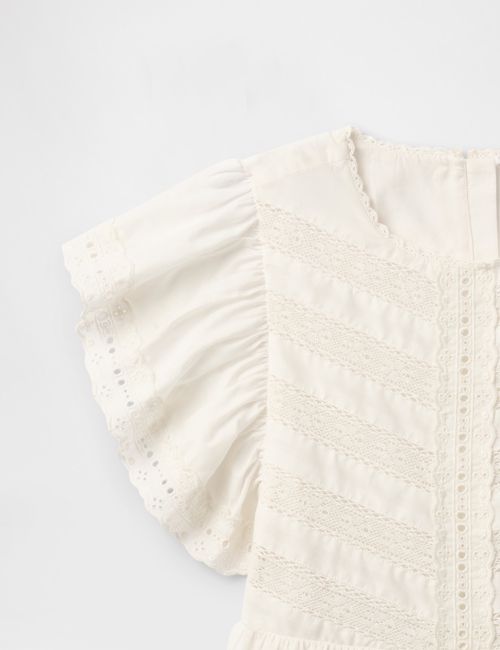 Kids Lace Tiered Ruffle Dress