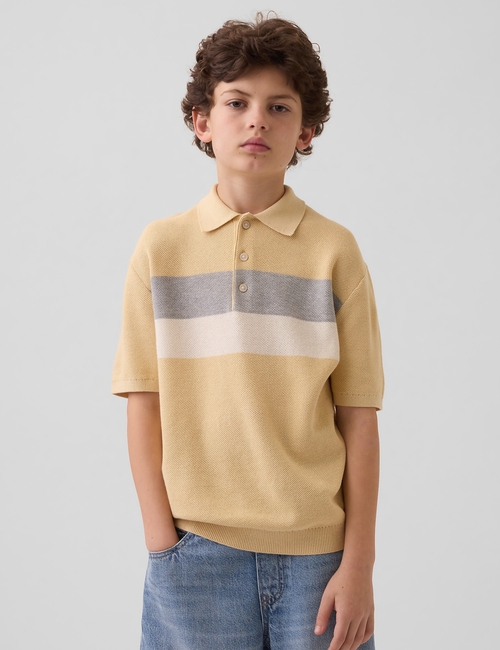 Kids Relaxed Stripe Polo Sweater Shirt