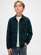 Kids Cozy Plaid Button-Front Shirt