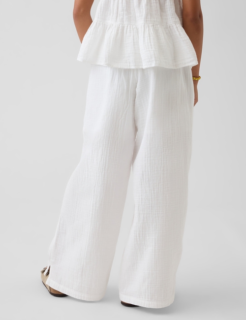 GAUZE WIDE LEG PANT