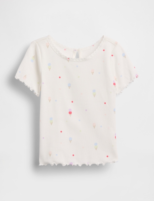 Baby & Toddler Embroidered Ice Cream Rib T-Shirt