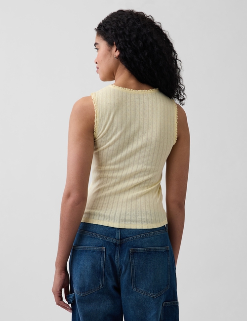 Pointelle Shell Tank Top