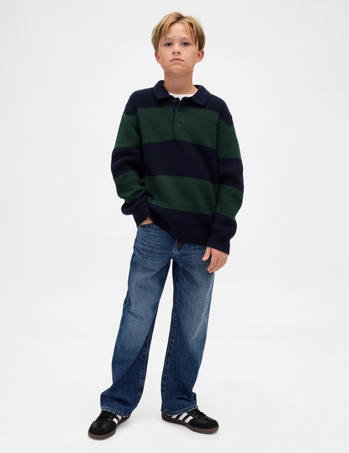 COTTON LS POLO SWEATER