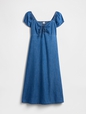 Print Puff Sleeve Midi Dress