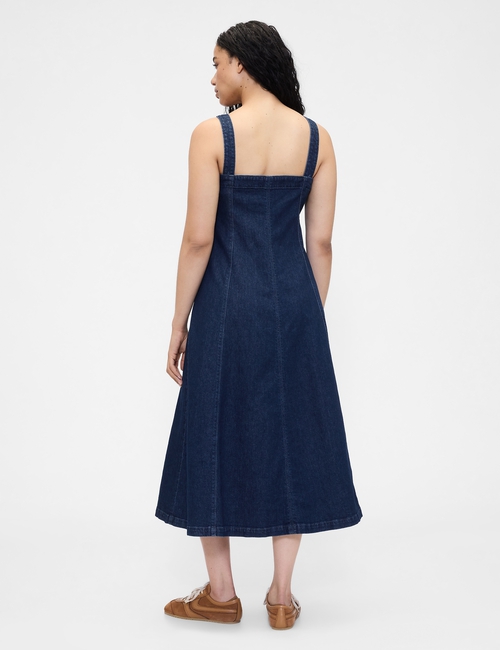 Denim Square-Neck Maxi Dress
