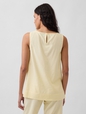 Linen-Blend Shell Tank Top