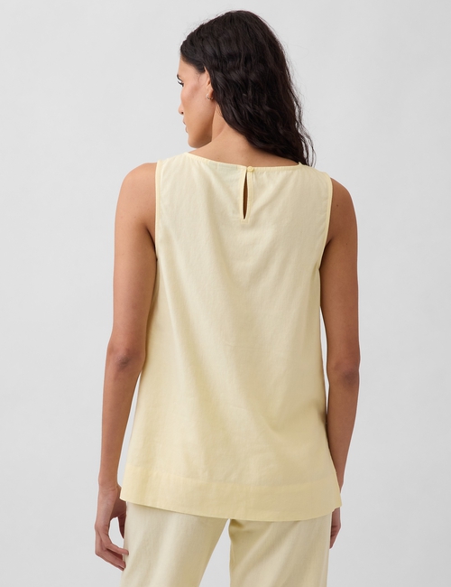 Linen-Blend Shell Tank Top
