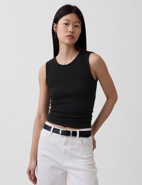 Pointelle Shell Tank Top