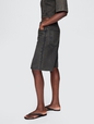 11" Mid Rise French Terry Denim Longline Shorts