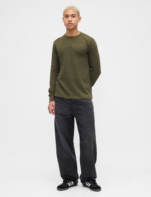 V-FRCH LS WAFFLE MINI LOGO CREW