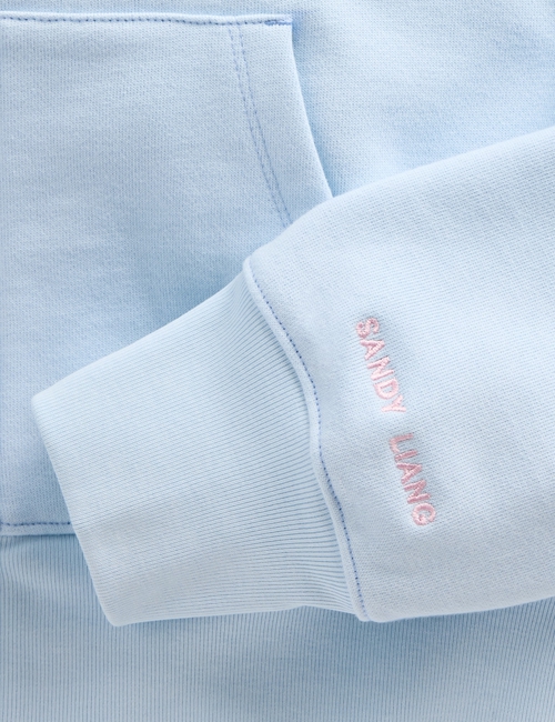 Gap × Sandy Liang Vegan Fur-Trim Crop Zip Hoodie