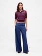 Sheer Crop Polo Sweater