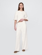 French Terry Cropped Rolled Hem Sweatshirt