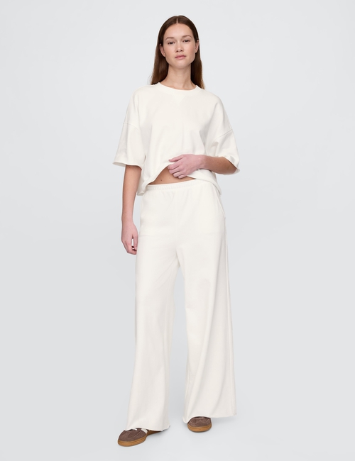 French Terry Cropped Rolled Hem Sweatshirt