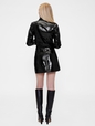GAP STUDIO CROPPED PATENT MOTO JACKET