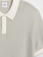 V-SS BIRDSEYE POLO SWEATER
