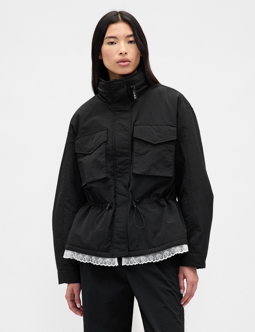 Gap × Sandy Liang Lace-Trim Cinched Jacket