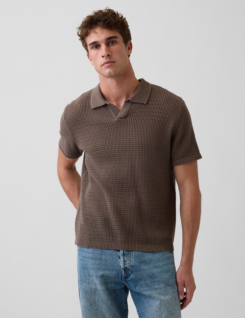 Mesh Polo Sweater