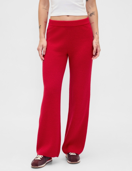 CashSoft Shaker-Stitch Sweater Pants