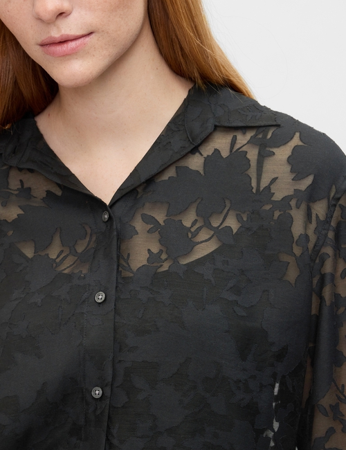 Oversized Cropped Floral Shirt