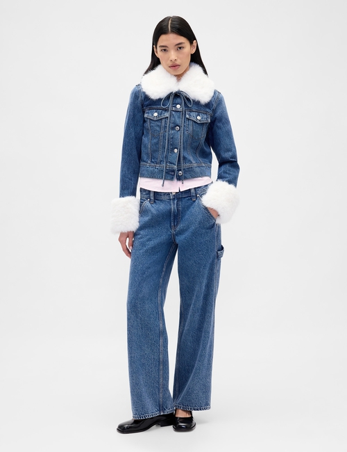 GAP X SL FAUX FUR TRIMMED TRUCKER JACKET