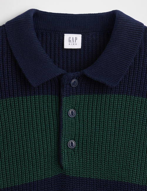 COTTON LS POLO SWEATER
