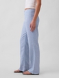 Low Rise Linen-Blend Flare Pants