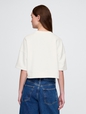 VintageSoft Cropped Elbow-Sleeve Sweatshirt