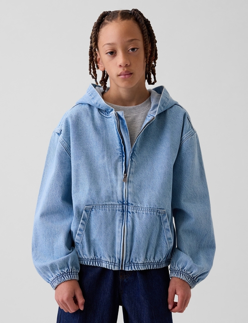 Kids Denim Relaxed Hooded Jacket
