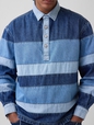 Gap × HFR Stripe Denim Polo Shirt by Daveed Baptiste