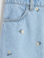 Kids Embroidered Denim Skirt