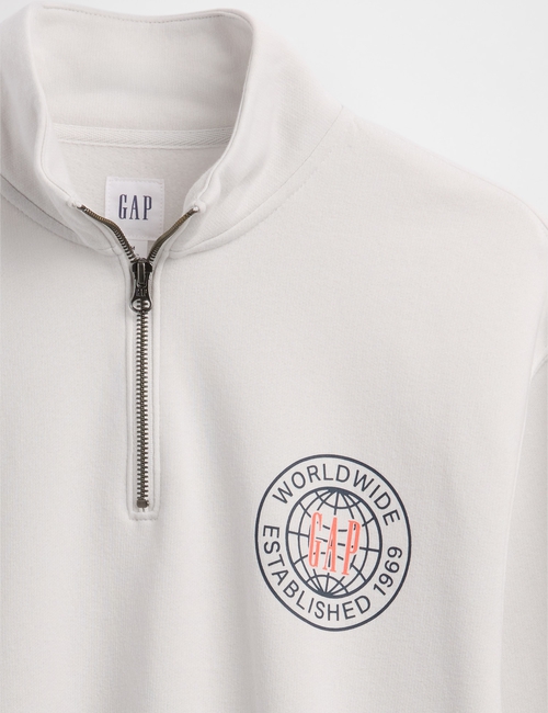 Relaxed Gap Graphic Quarter-Zip Sweatshirt