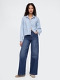 Curvy High Rise Stride Wide-Leg Jeans