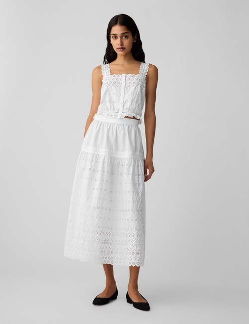 تي شيرت بلا أكمام قصير بتطريز مفرغ جاب x دون